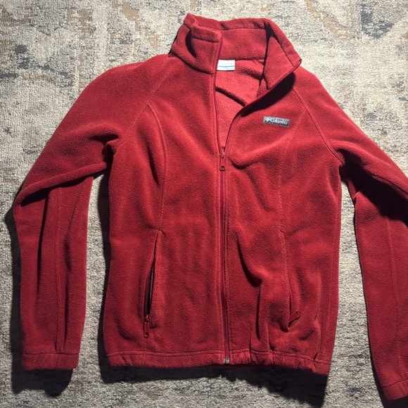 Columbia Deep Red Fleece Jacket - Picture 1 of 3